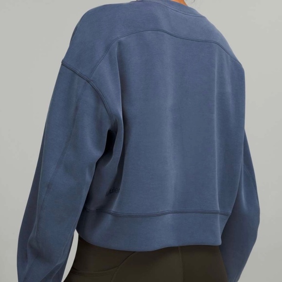 Lululemon Perfectly Oversized Cropped Crew *Softstreme in Mineral Blue - Picture 3 of 9